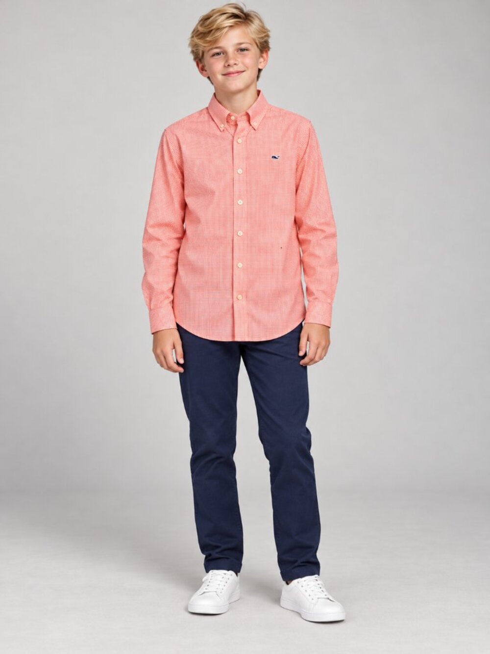 Vineyard Vines L Whale Shirt Gingham Button-Down Gingham Cotton Button-Down in